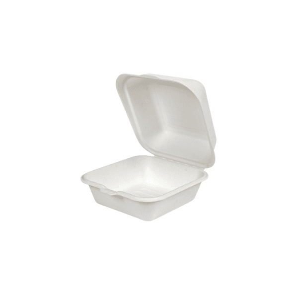 6x6 Bagasse Clamshell