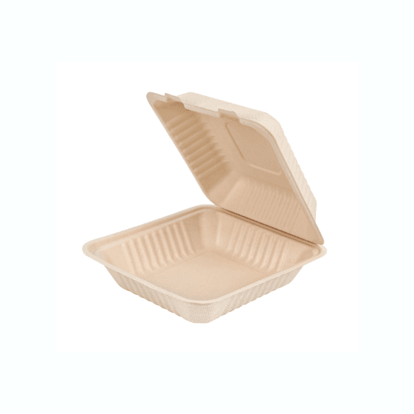 8x8 Bagasse Clamshell